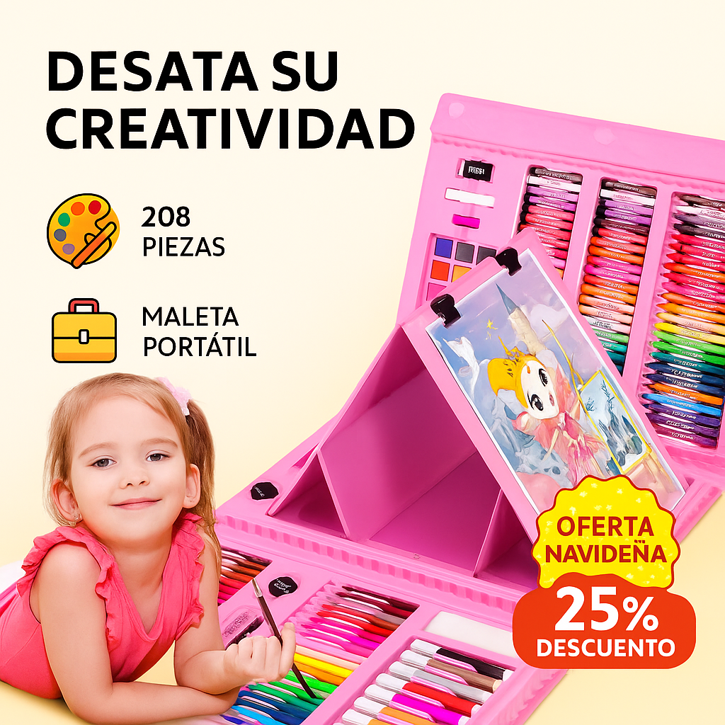 El set de arte definitivo: 208 herramientas, creatividad sin límites